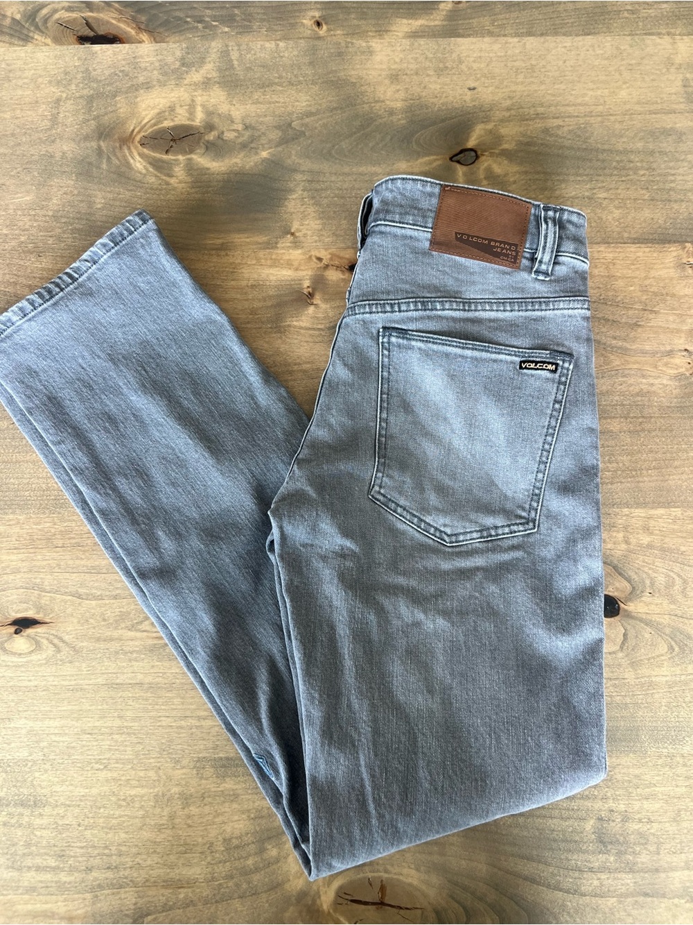 Volcom Men's Light Gray Slim Straight Jeans